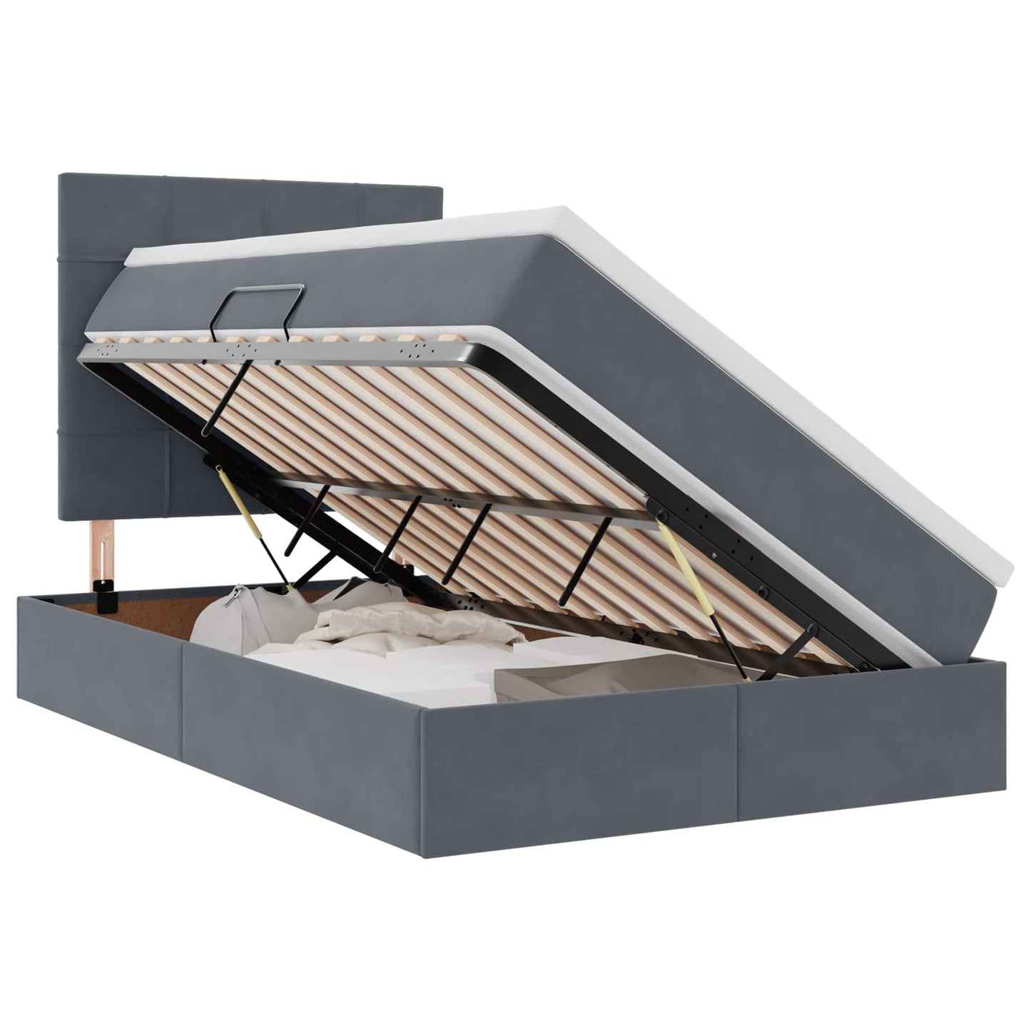 Letto con contenitore e materasso Grigio scuro 120 x 200 cm | homemem39
