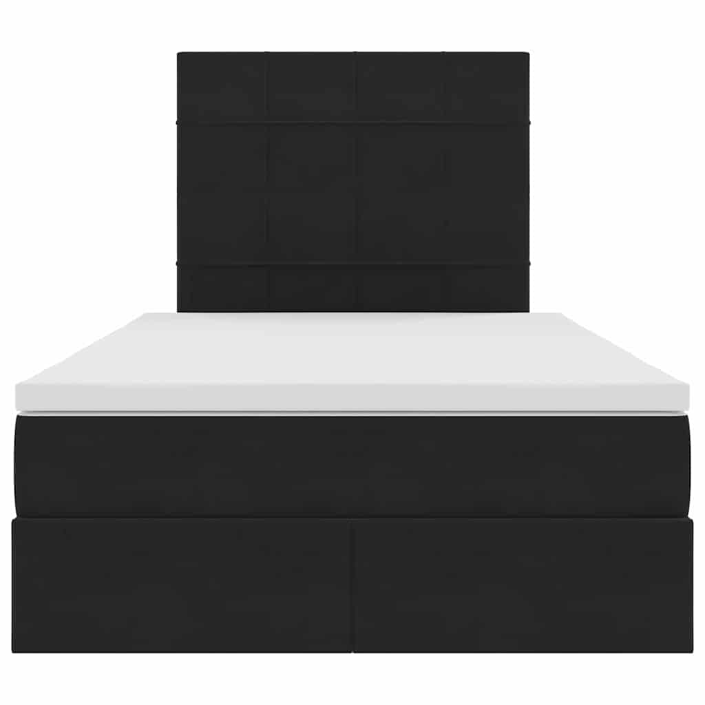Letto con contenitore e materasso Nero 120 x 200 cm Velluto | homemem39