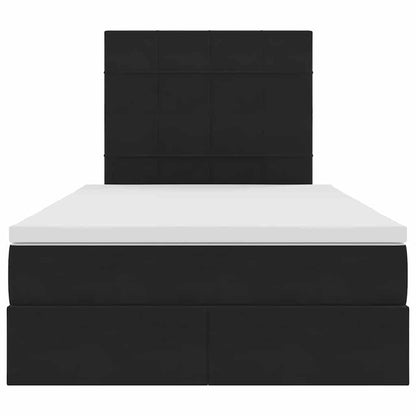 Letto con contenitore e materasso Nero 120 x 200 cm Velluto | homemem39