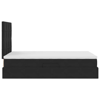Letto con contenitore e materasso Nero 120 x 200 cm Velluto | homemem39