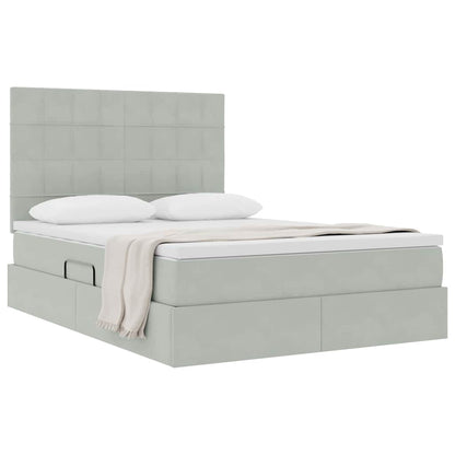 Letto con contenitore e materasso Grigio chiaro 140 x 190 cm | homemem39
