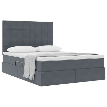 Letto con contenitore e materasso Grigio scuro 140 x 190 cm | homemem39
