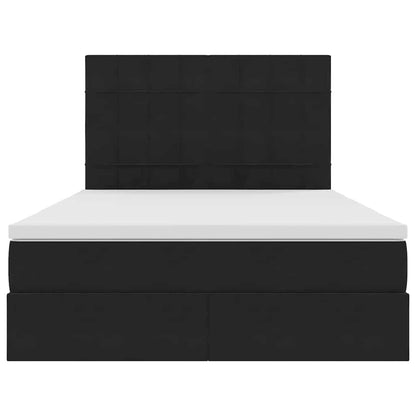 Letto con contenitore e materasso Nero 140 x 190 cm Velluto | homemem39