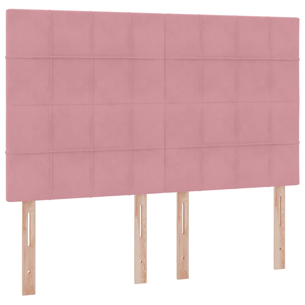 Letto con contenitore e materasso Rosa 140 x 190 cm Velluto | homemem39