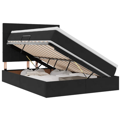 Letto con contenitore e materasso Nero 140 x 200 cm Velluto | homemem39