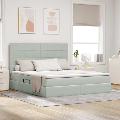Letto con contenitore e materasso Grigio chiaro 160 x 200 cm | homemem39