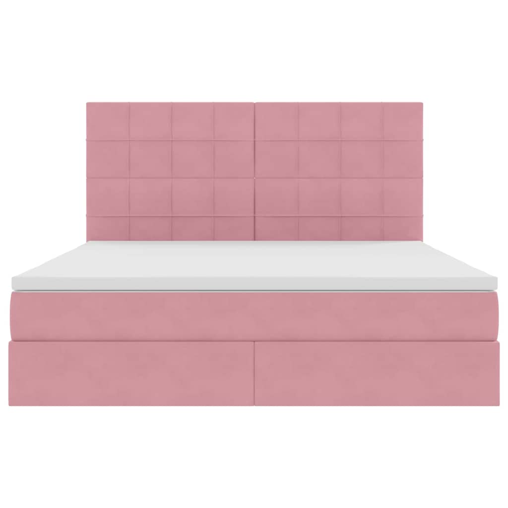 Letto con contenitore e materasso Rosa 160 x 200 cm Velluto | homemem39