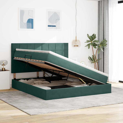 Letto con contenitore e materasso Verde Scuro 180 x 200 cm | homemem39