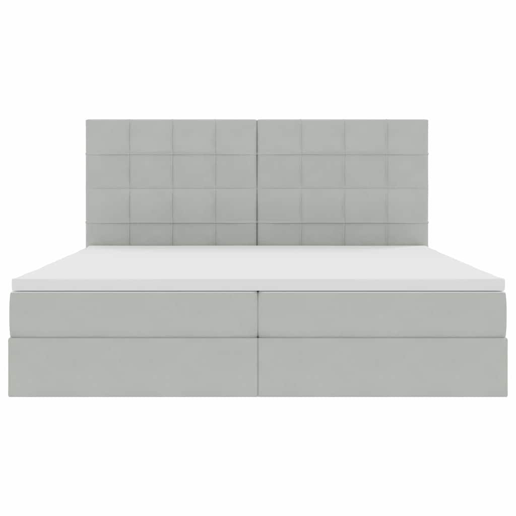 Letto con contenitore e materasso Grigio chiaro 200 x 200 cm | homemem39