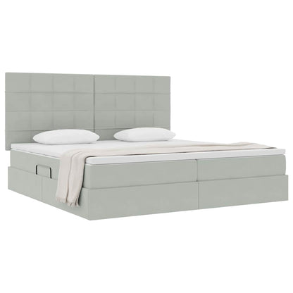 Letto con contenitore e materasso Grigio chiaro 200 x 200 cm | homemem39
