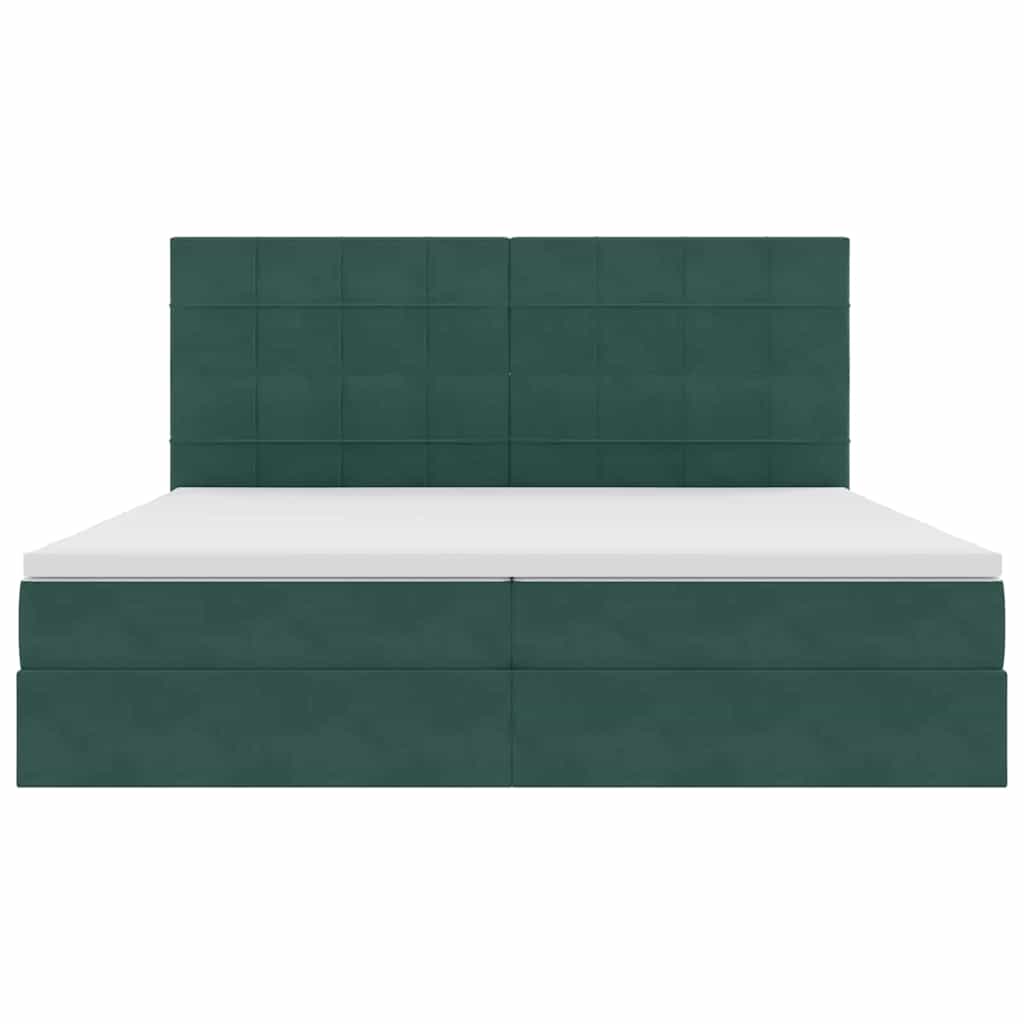 Letto con contenitore e materasso Verde Scuro 200 x 200 cm | homemem39