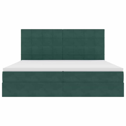 Letto con contenitore e materasso Verde Scuro 200 x 200 cm | homemem39