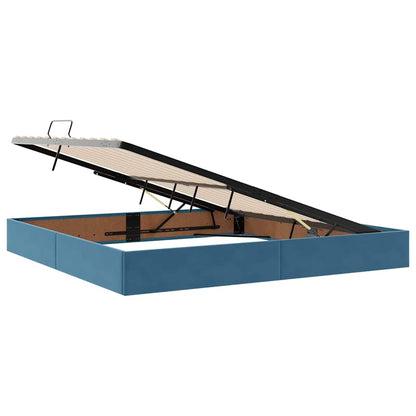 Letto con contenitore e materasso Blu Scuro 200 x 200 cm | homemem39