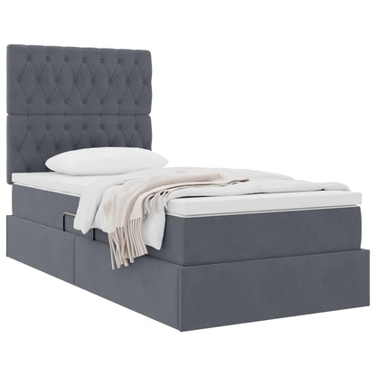 Letto con contenitore e materasso Grigio scuro 90 x 190 cm | homemem39