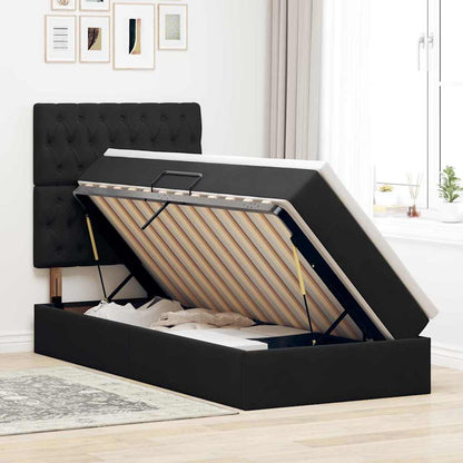 Letto con contenitore e materasso Nero 90 x 190 cm Velluto | homemem39