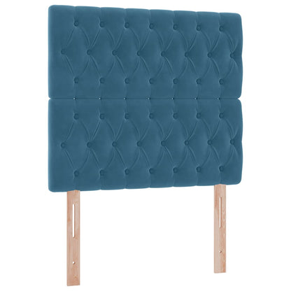 Letto con contenitore e materasso Blu Scuro 90 x 190 cm Velluto | homemem39