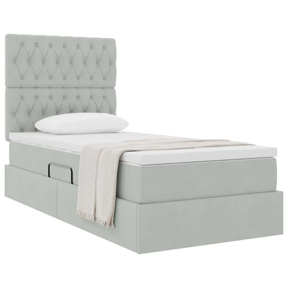 Letto con contenitore e materasso Grigio chiaro 90 x 200 cm | homemem39
