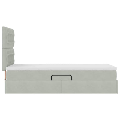 Letto con contenitore e materasso Grigio chiaro 90 x 200 cm | homemem39