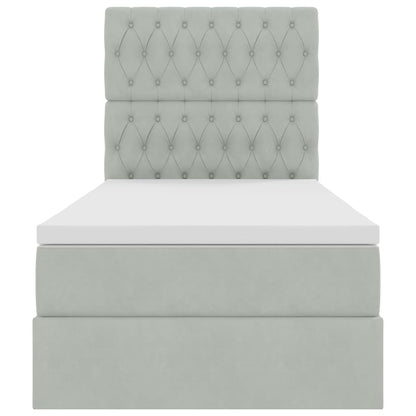 Letto con contenitore e materasso Grigio chiaro 100 x 200 cm | homemem39