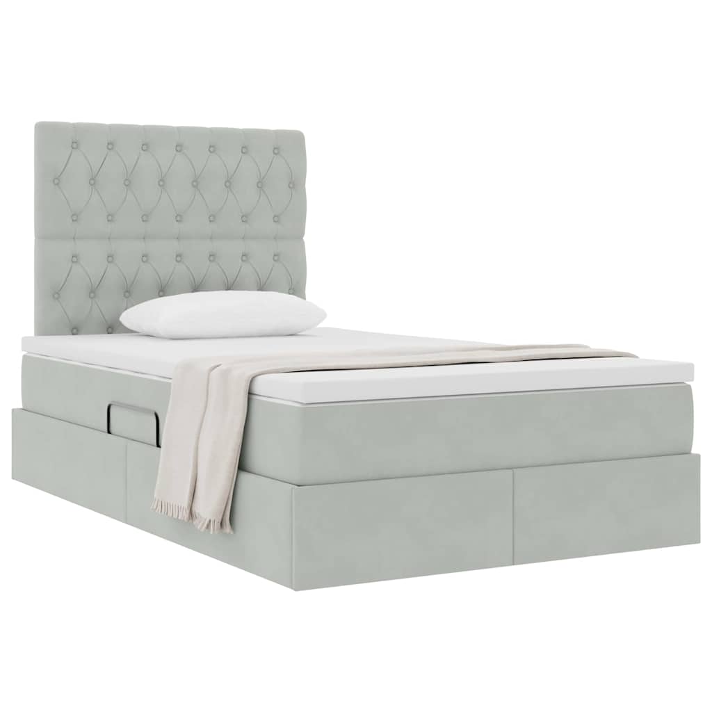 Letto con contenitore e materasso Grigio chiaro 120 x 200 cm | homemem39
