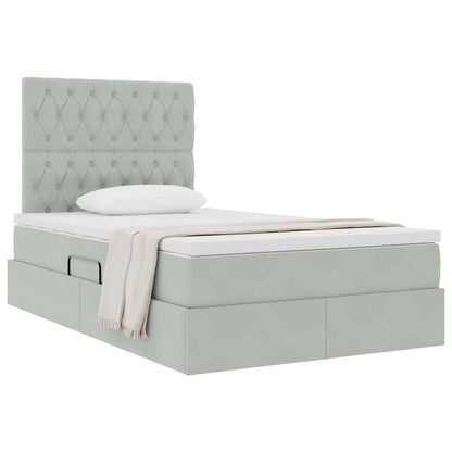 Letto con contenitore e materasso Grigio chiaro 120 x 200 cm | homemem39
