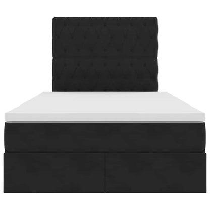 Letto con contenitore e materasso Nero 120 x 200 cm Velluto | homemem39
