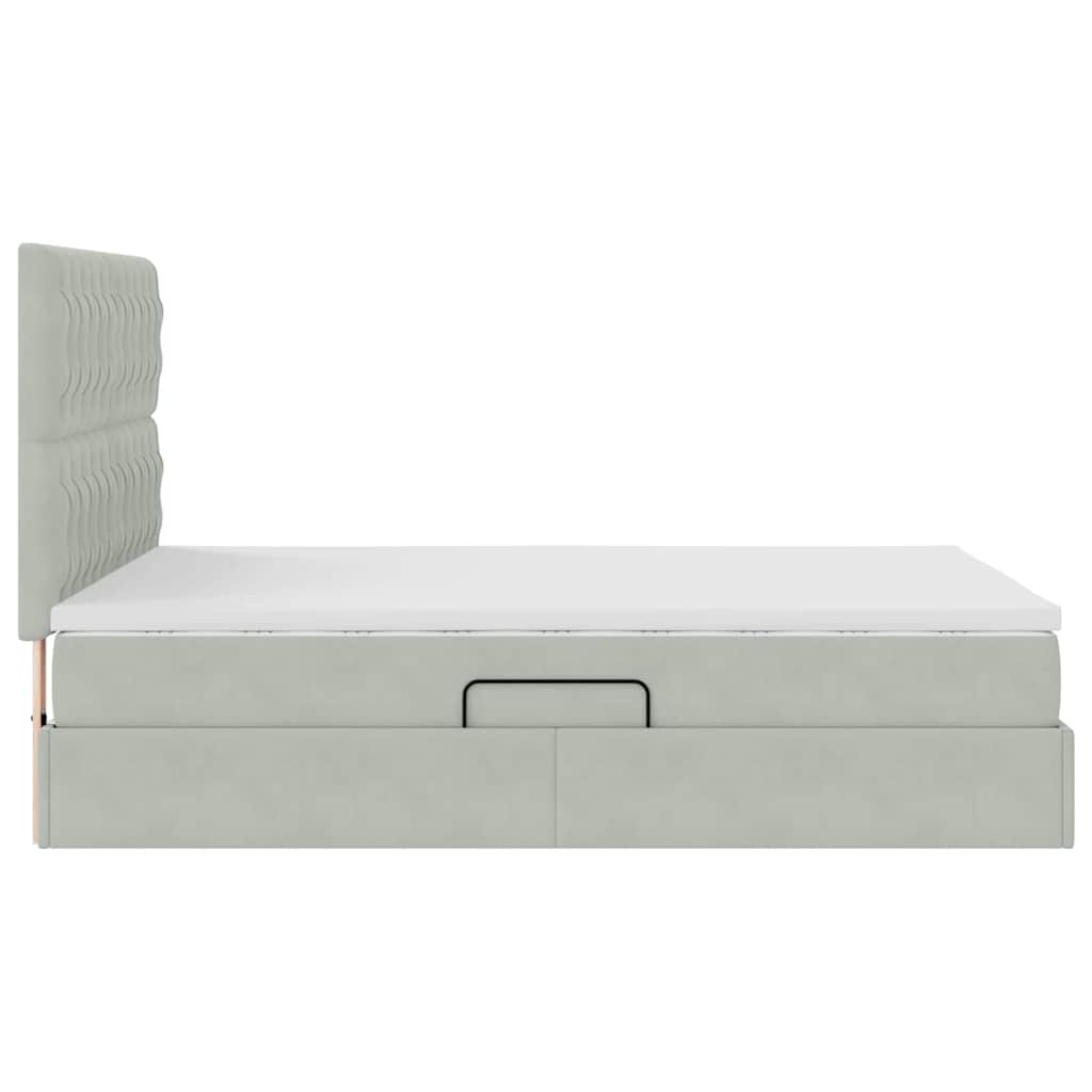Letto con contenitore e materasso Grigio chiaro 140 x 190 cm | homemem39