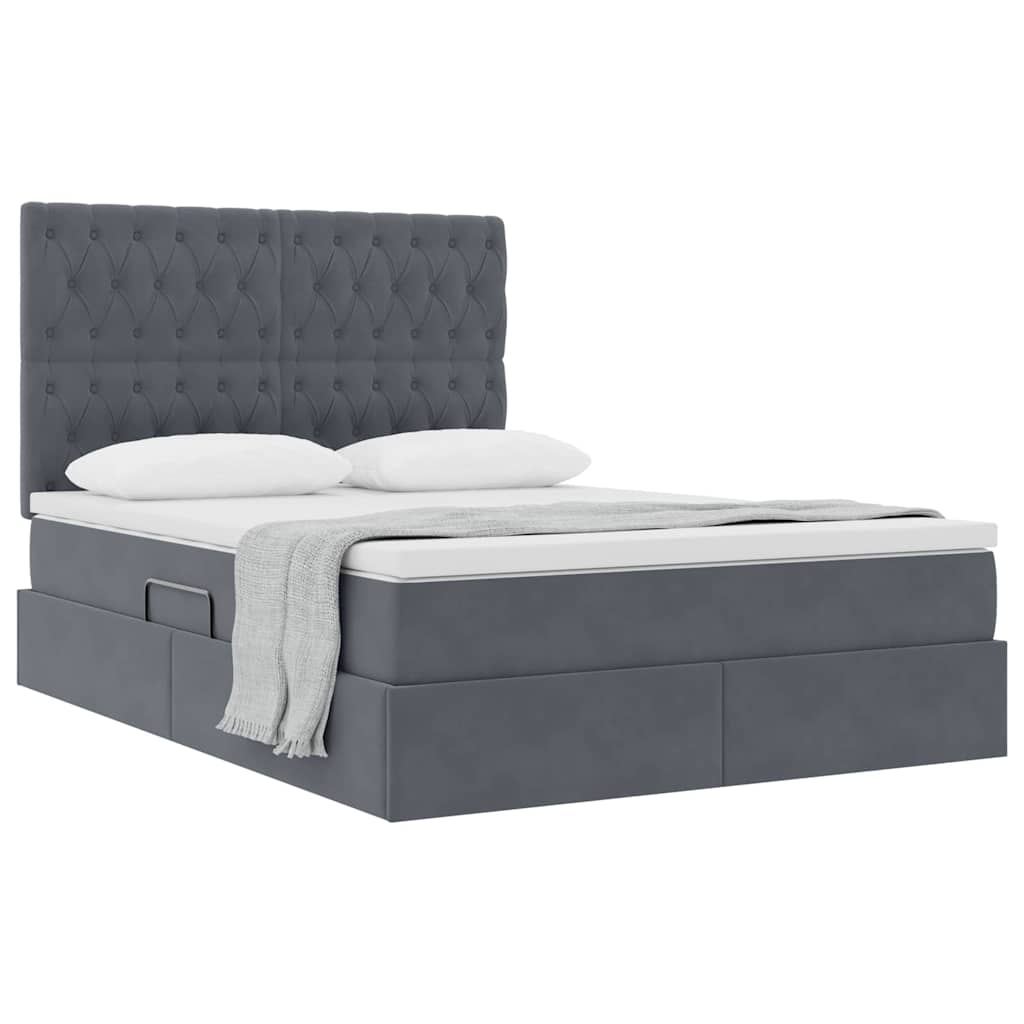 Letto con contenitore e materasso Grigio scuro 140 x 190 cm | homemem39
