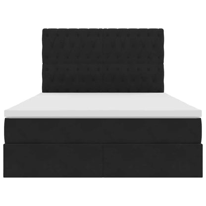 Letto con contenitore e materasso Nero 140 x 190 cm Velluto | homemem39