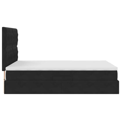 Letto con contenitore e materasso Nero 140 x 190 cm Velluto | homemem39