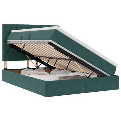 Letto con contenitore e materasso Verde Scuro 140 x 190 cm | homemem39