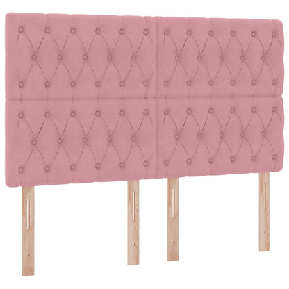 Letto con contenitore e materasso Rosa 140 x 190 cm Velluto | homemem39