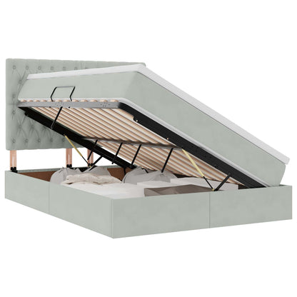 Letto con contenitore e materasso Grigio chiaro 140 x 200 cm | homemem39