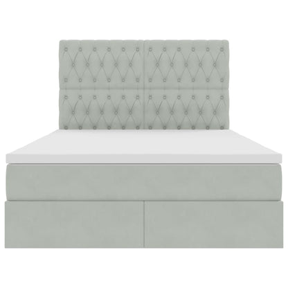 Letto con contenitore e materasso Grigio chiaro 140 x 200 cm | homemem39