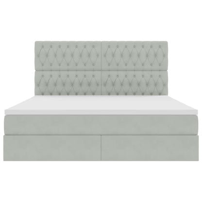Letto con contenitore e materasso Grigio chiaro 160 x 200 cm | homemem39