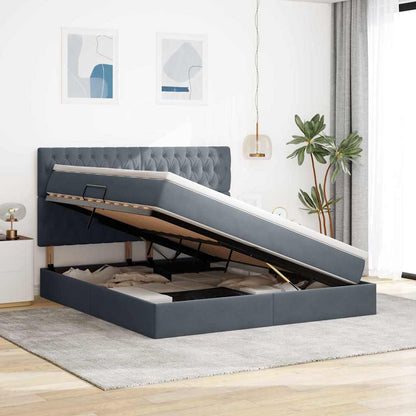 Letto con contenitore e materasso Grigio scuro 160 x 200 cm | homemem39