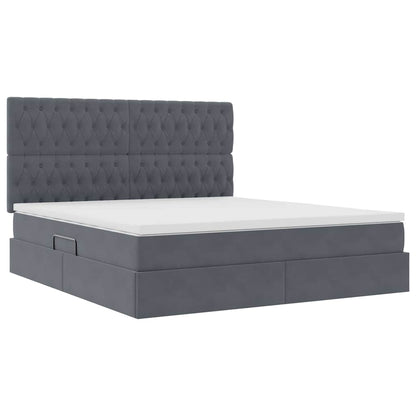 Letto con contenitore e materasso Grigio scuro 160 x 200 cm | homemem39
