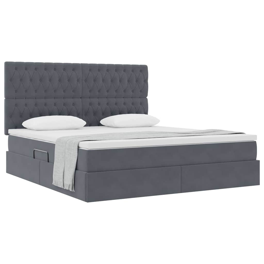 Letto con contenitore e materasso Grigio scuro 160 x 200 cm | homemem39