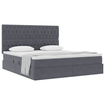 Letto con contenitore e materasso Grigio scuro 160 x 200 cm | homemem39