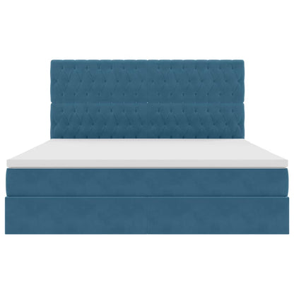 Letto con contenitore e materasso Blu Scuro 160 x 200 cm | homemem39