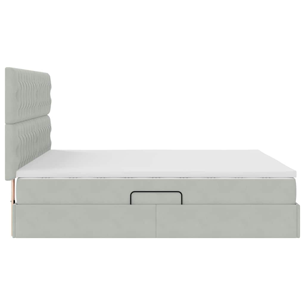 Letto con contenitore e materasso Grigio chiaro 180 x 200 cm | homemem39