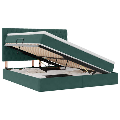 Letto con contenitore e materasso Verde Scuro 180 x 200 cm | homemem39