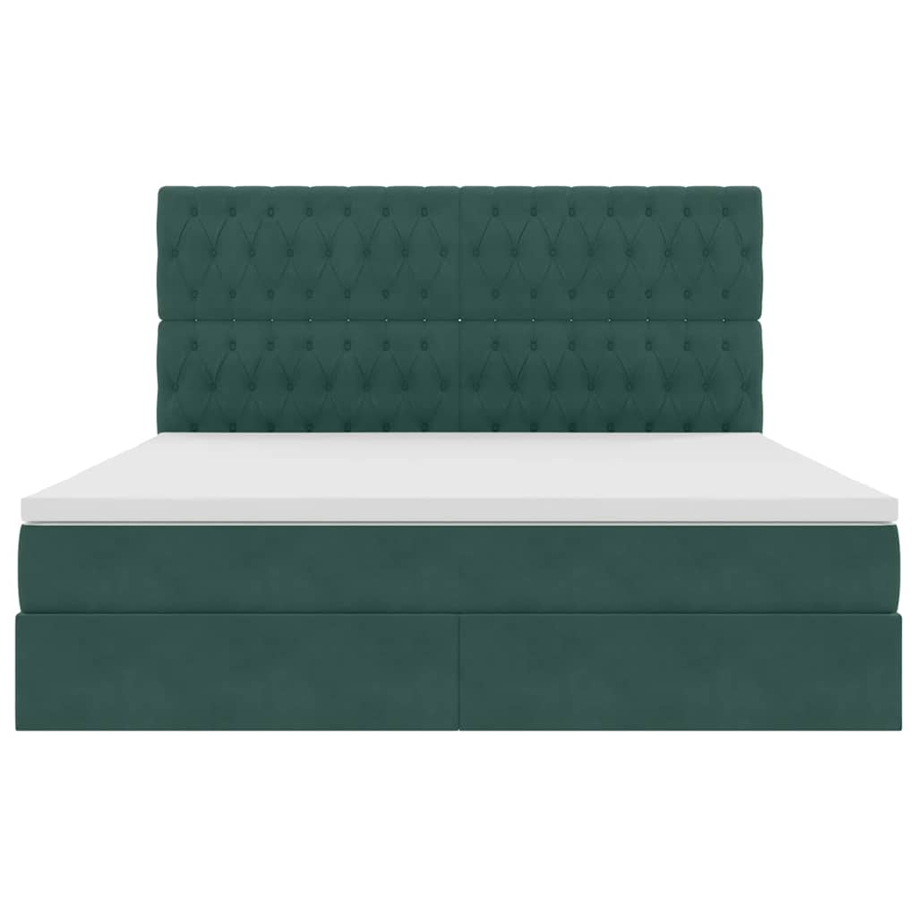 Letto con contenitore e materasso Verde Scuro 180 x 200 cm | homemem39