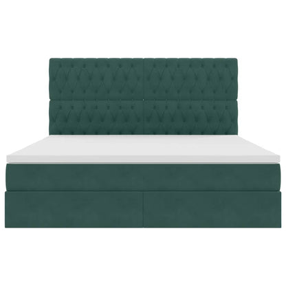 Letto con contenitore e materasso Verde Scuro 180 x 200 cm | homemem39