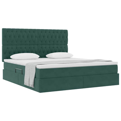 Letto con contenitore e materasso Verde Scuro 180 x 200 cm | homemem39