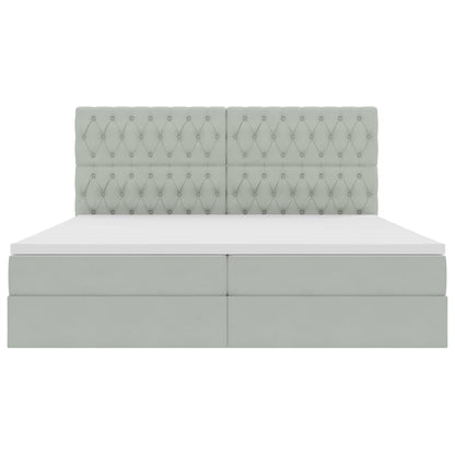 Letto con contenitore e materasso Grigio chiaro 200 x 200 cm | homemem39