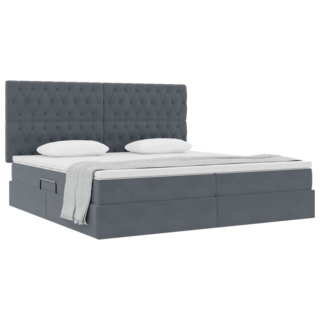 Letto con contenitore e materasso Grigio scuro 200 x 200 cm | homemem39