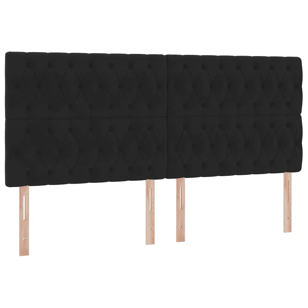 Letto con contenitore e materasso Nero 200 x 200 cm Velluto | homemem39