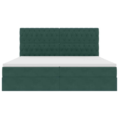 Letto con contenitore e materasso Verde Scuro 200 x 200 cm | homemem39