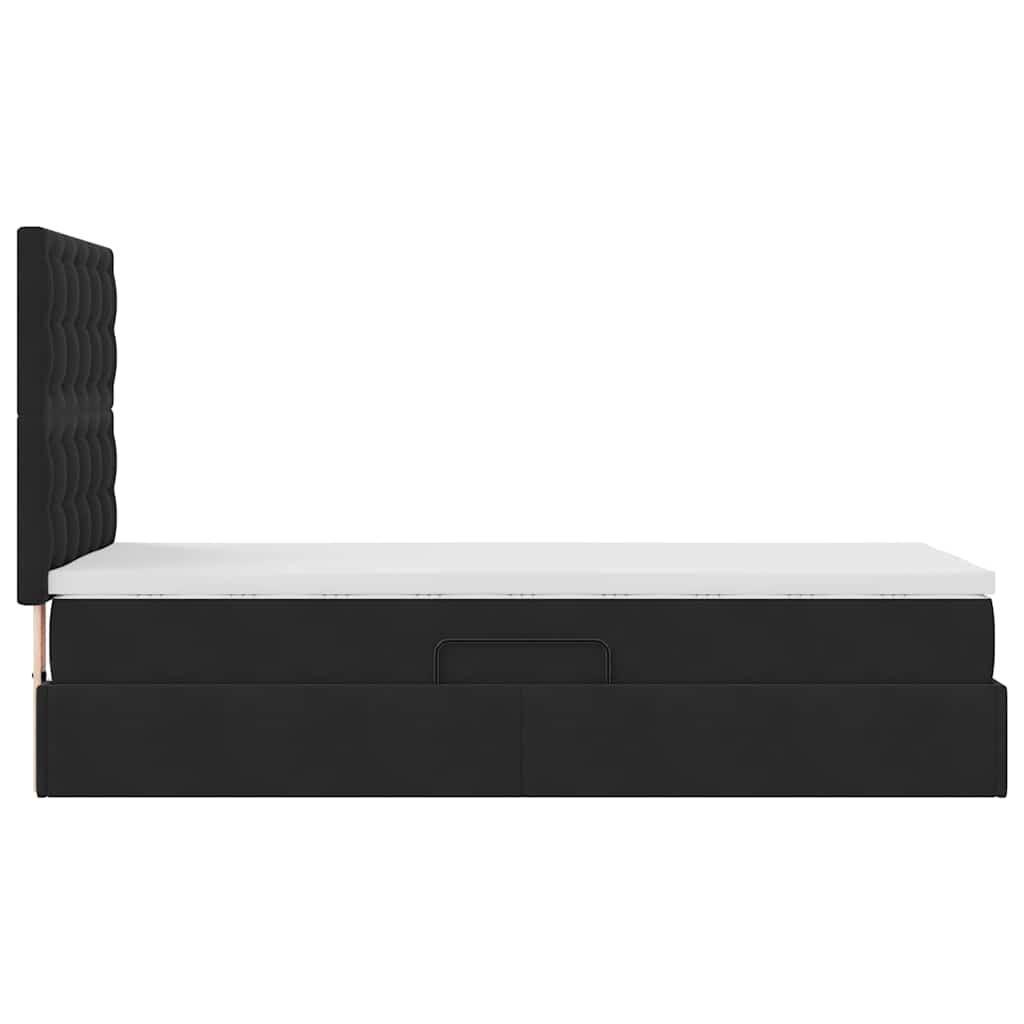 Letto con contenitore e materasso Nero 90 x 190 cm Velluto | homemem39